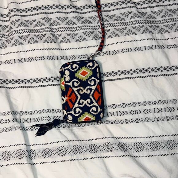 Vera Bradley Zip Around Wristlet Wallet – Navy Multicolor Aztec Print - Picture 2 of 5
